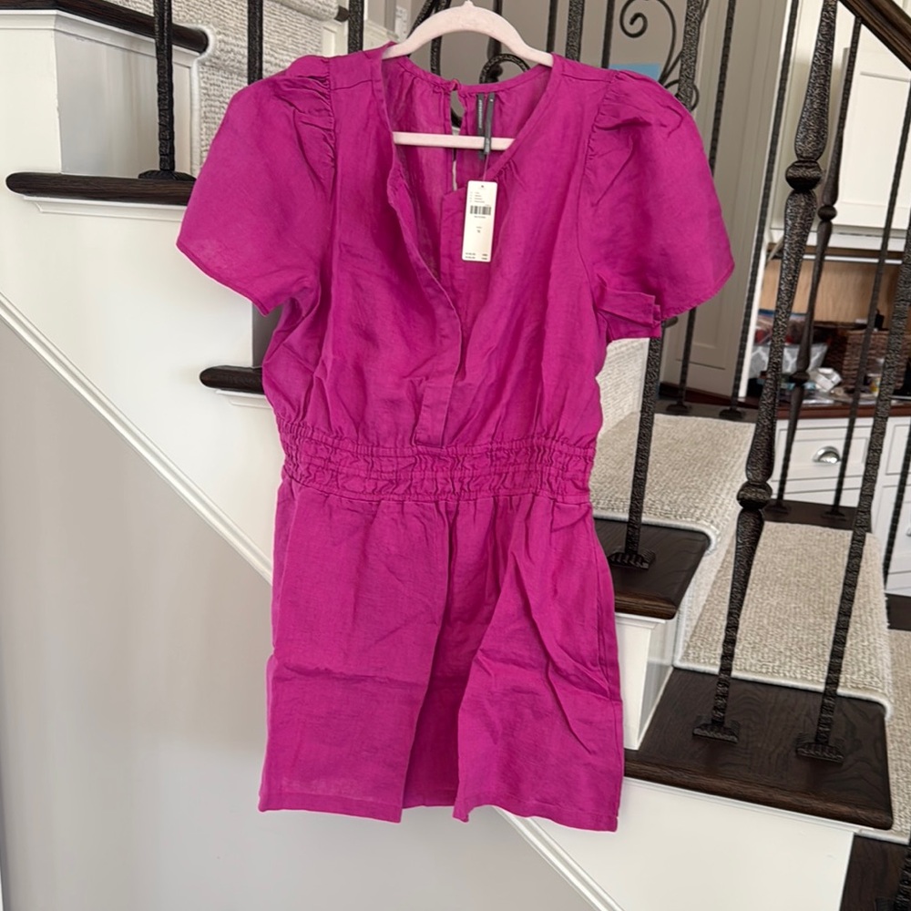 Anthropologie the Somerset Linen Romper